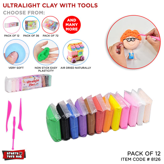 Foamic Air Dry Modelling Clay Dough - Pack Of 12