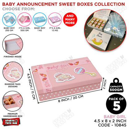 Baby Girl Sweet Boxes 500 Gram - Pack Of 5