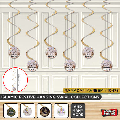 Printed Ramadan Kareem Mosque Hanging Swirl