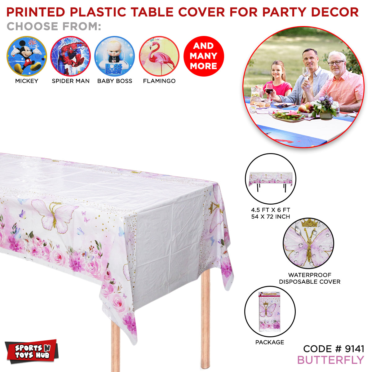 Butterfly Printed Table Cover