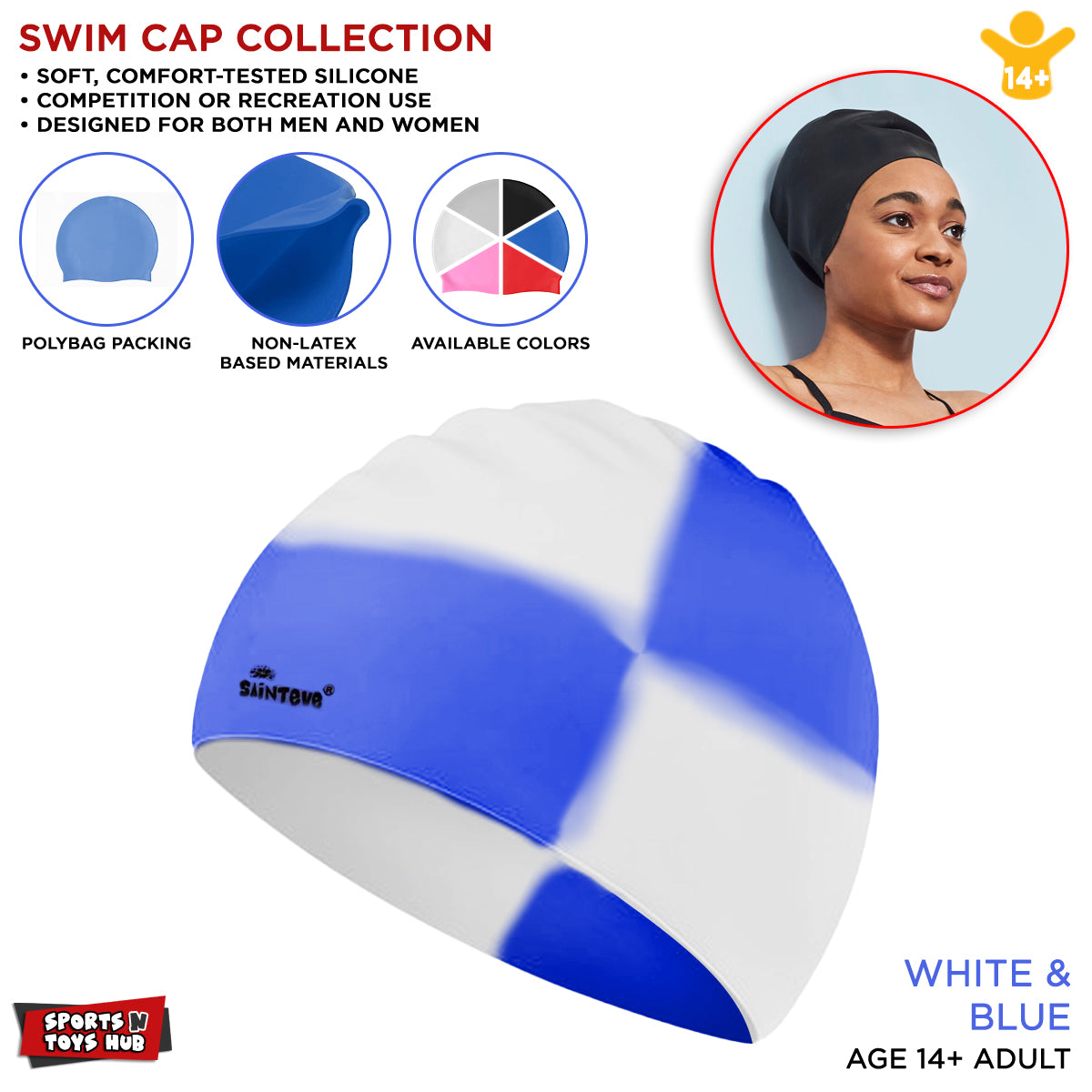 Swimming Silicone Cap Free Size For Adults and Kids Swimmers