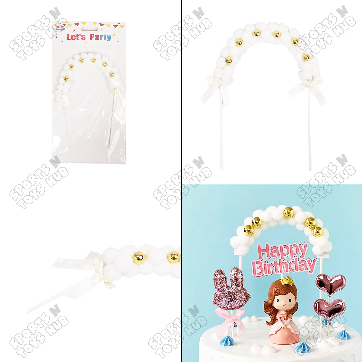 Round Pom Pom Arch Cake Topper