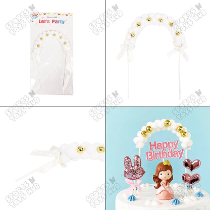 Round Pom Pom Arch Cake Topper