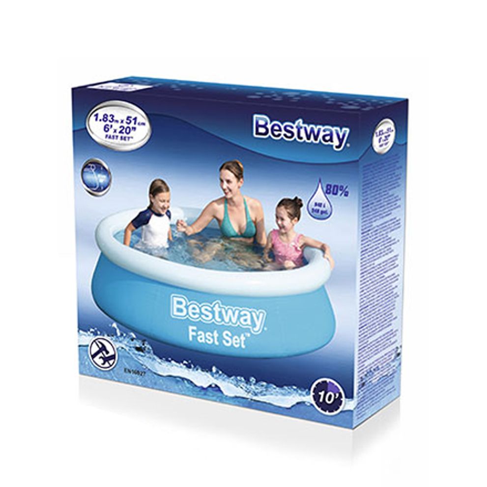6 Ft Bestway Inflatable Fast Set Swimming Pool For Kids - 57392