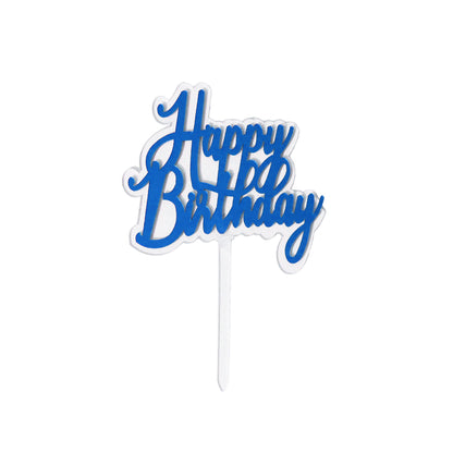 Happy Birthday Acrylic Glass Cake Topper Collection
