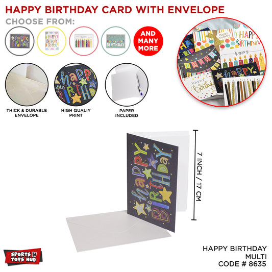 Happy Birthday Multi Color Greeting Gift Cards