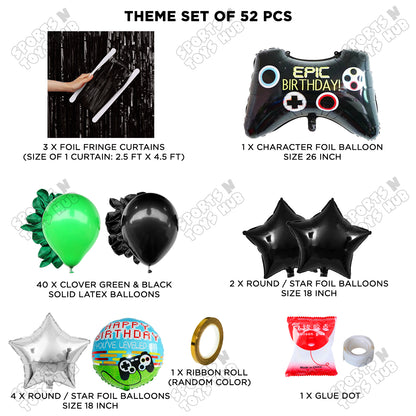 Game Controller Foil Balloon Curtain Theme - Green & Black