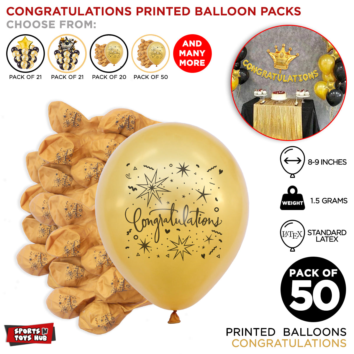 Congratulation Printed Balloons Collection