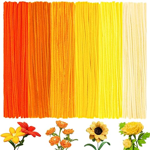 Fuzzy Pipe Cleaners Craft Stems 100 Pcs – 7-8mm Thick x 30cm Chenille Sticks for DIY Crafts, Kids Art Projects, School Activities, Handmade Flowers, Decorations & Creative Craft Supplies