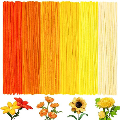 Fuzzy Pipe Cleaners Craft Stems 100 Pcs – 7-8mm Thick x 30cm Chenille Sticks for DIY Crafts, Kids Art Projects, School Activities, Handmade Flowers, Decorations & Creative Craft Supplies