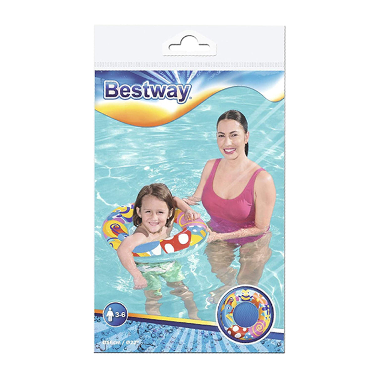 Bestway Inflatable Designer Printed Swim Ring - 36013