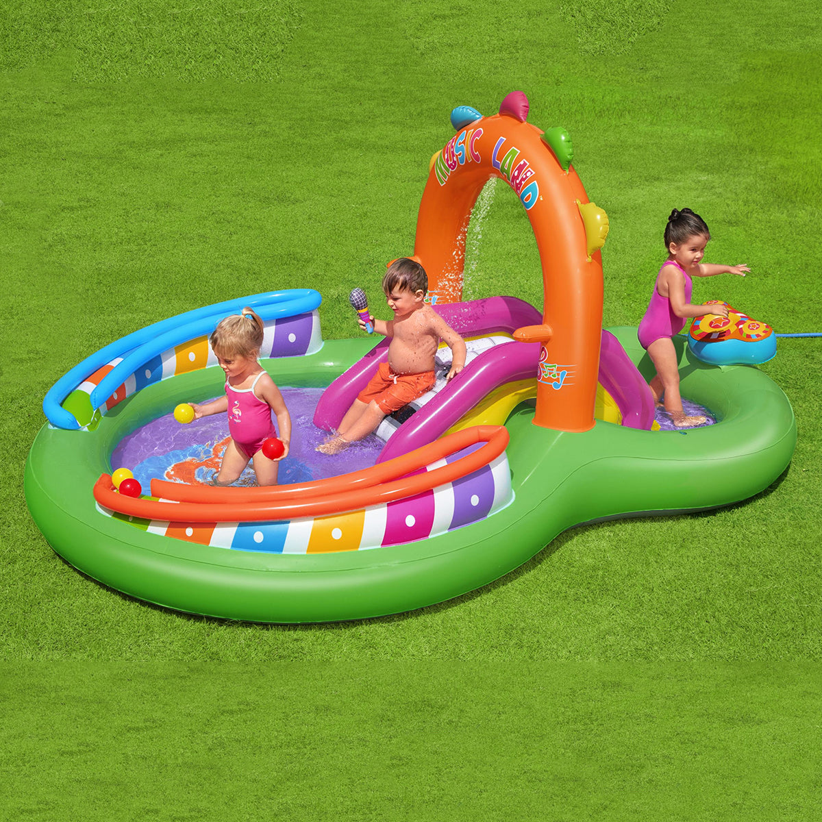 Bestway 9'8" x 6'3" x 54"/2.95m x 1.90m x 1.37m Sing N Splash Inflatable Kids Water Play Center The Pool Floor - 53117