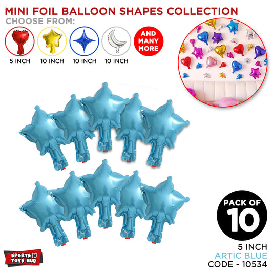 10 Pc Mini Star Shape Foil Balloon - 5 inch