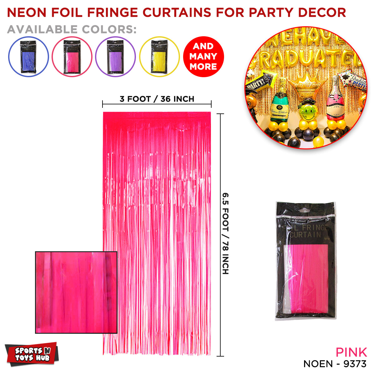 Pastel Macaron Imported Tinsel Foil Fringe Curtains