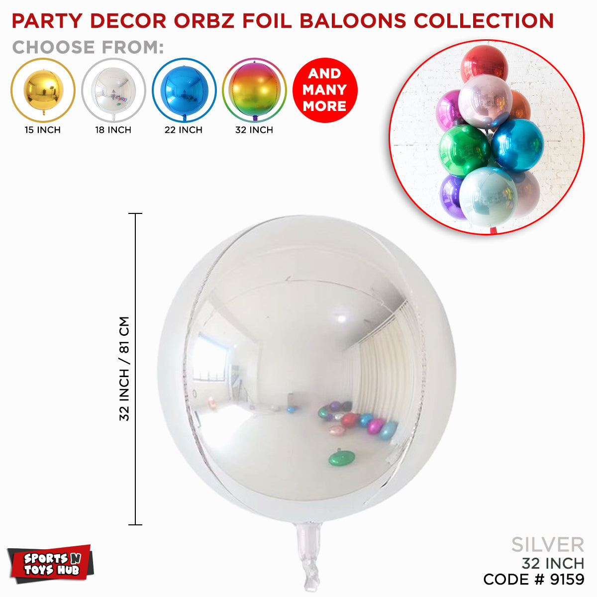 32 Inch - 4D Shape Orbz Balloons Collection