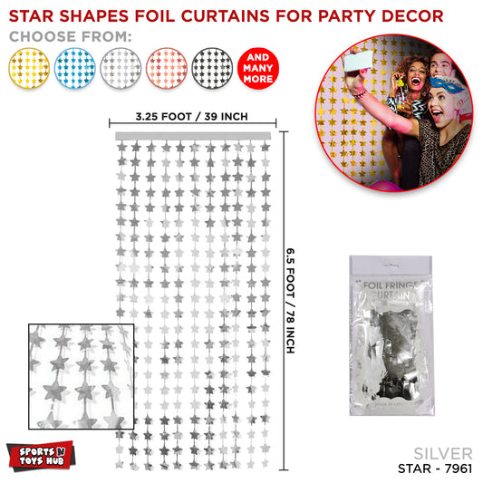 Tinsel Star Shape Foil Fringe Curtain Collection
