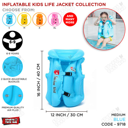 Inflatable Life Jacket for Kids - Medium Size / 6 to 9 Years