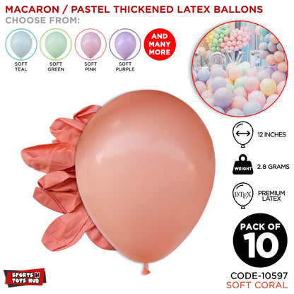 12 Inch 2.8 Gram Macaron / Pastel Latex Balloon - 10 Pcs