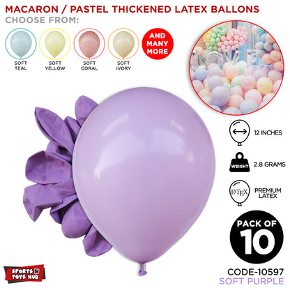 12 Inch 2.8 Gram Macaron / Pastel Latex Balloon - 10 Pcs