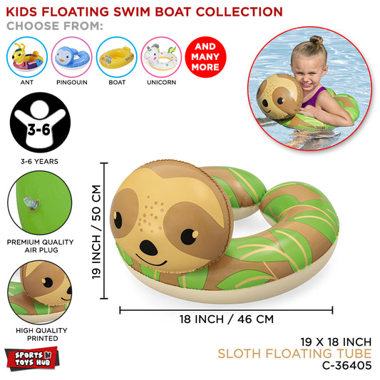 Bestway Cartoon Character Sloth Shape Swimming Ring Tube