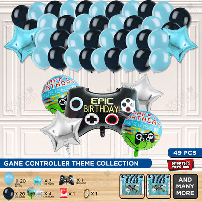 Game Controller Foil Balloon Garland Theme - Blue & Black
