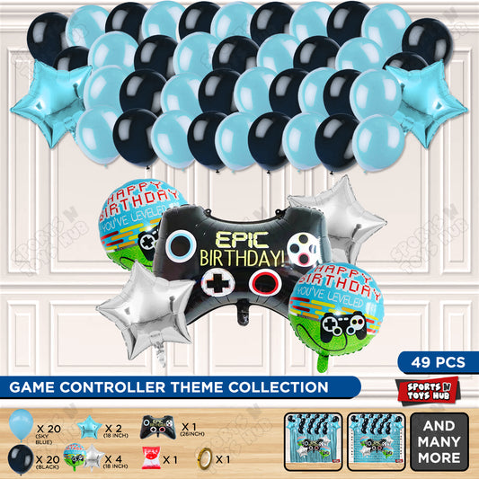 Game Controller Foil Balloon Garland Theme - Blue & Black