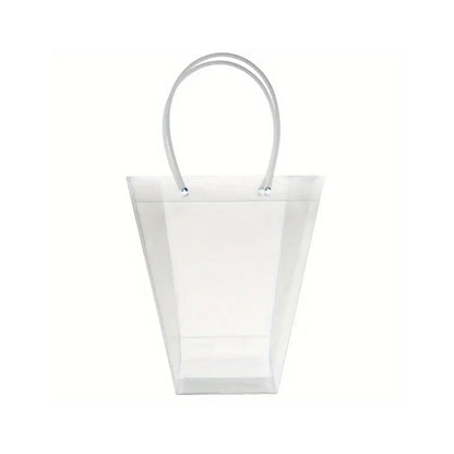 Transparent PVC Flower Bouquet Tote Bags with Long Pipe Handles – Pack of 1