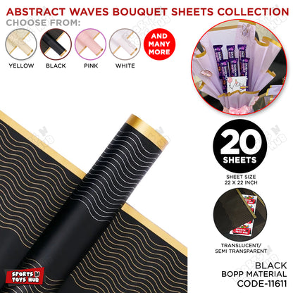 New Flower Bouquet Abstract Waves Design Sheet Collection, Floral Paper