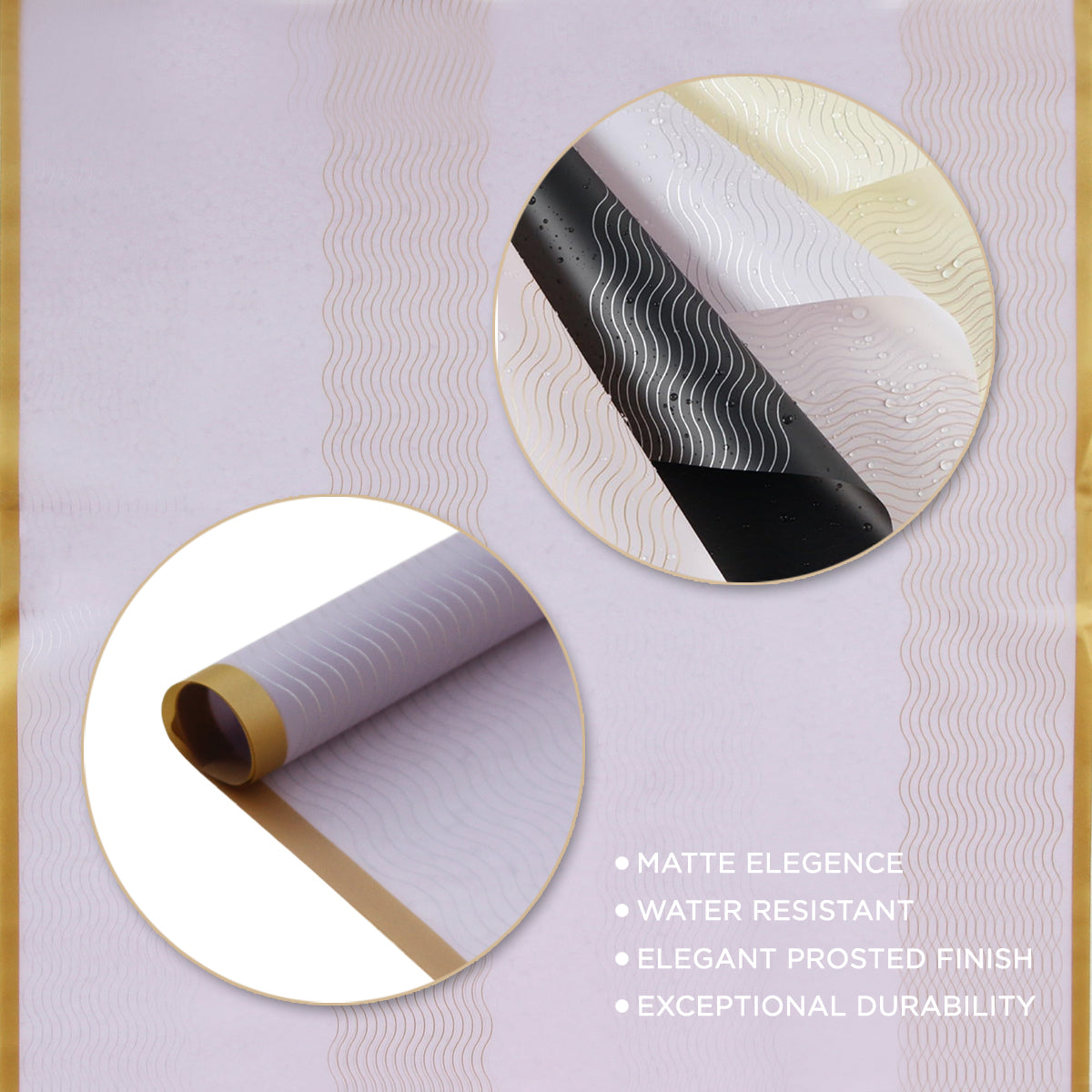 New Flower Bouquet Abstract Waves Design Sheet Collection, Floral Paper