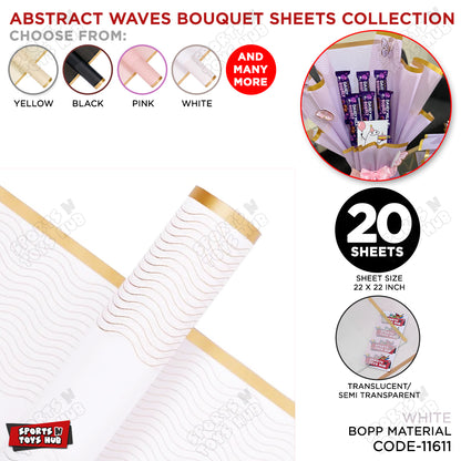 New Flower Bouquet Abstract Waves Design Sheet Collection, Floral Paper