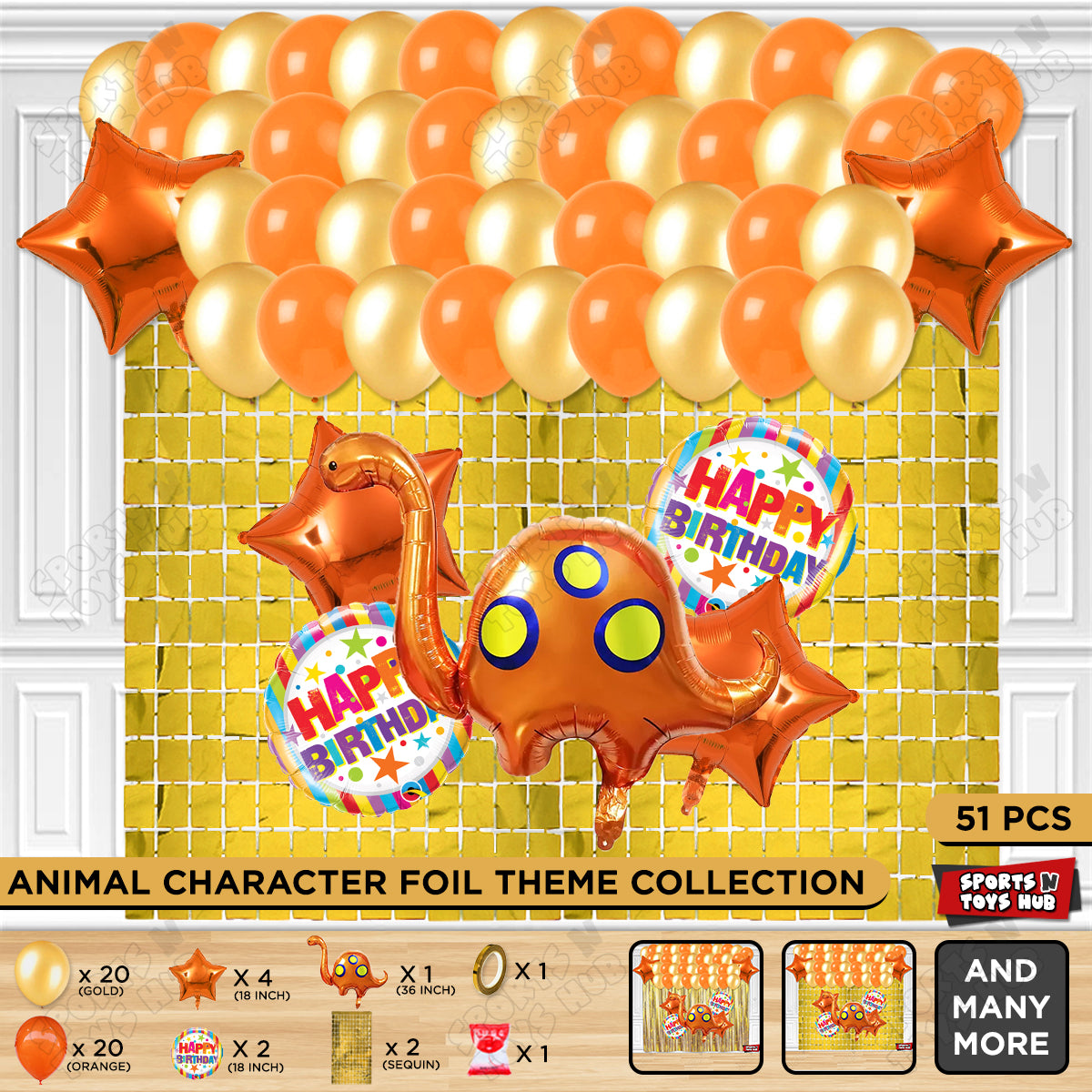 Brontosaurus Foil Balloon Theme Decoration Set