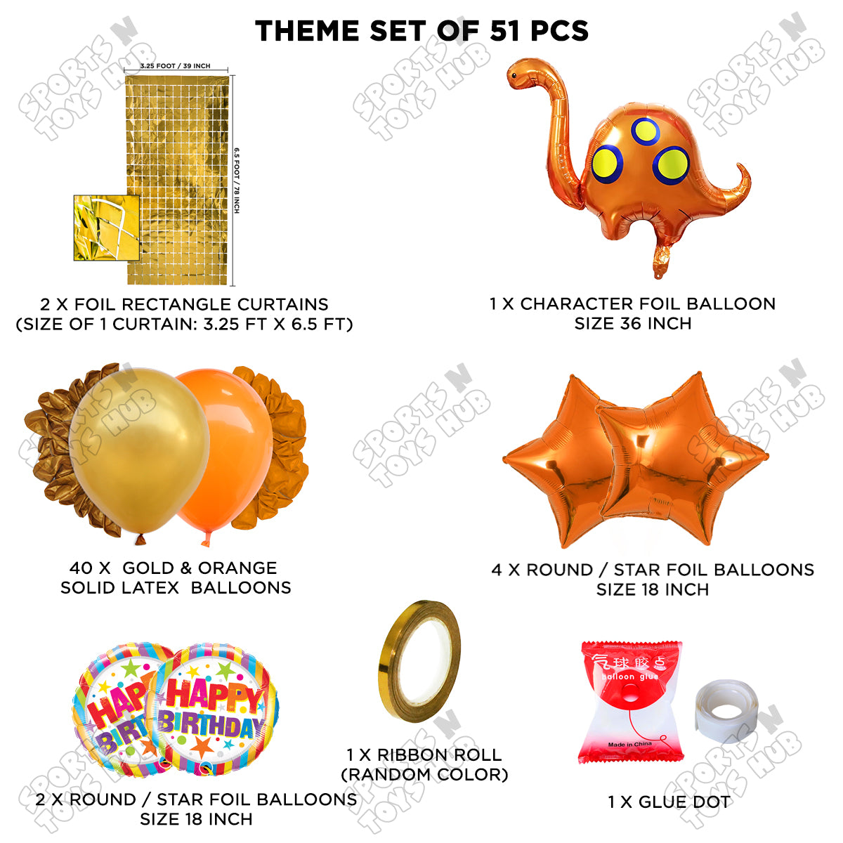 Brontosaurus Foil Balloon Theme Decoration Set