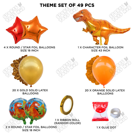 T-Rex Dino Foil Balloon Theme Decoration Set