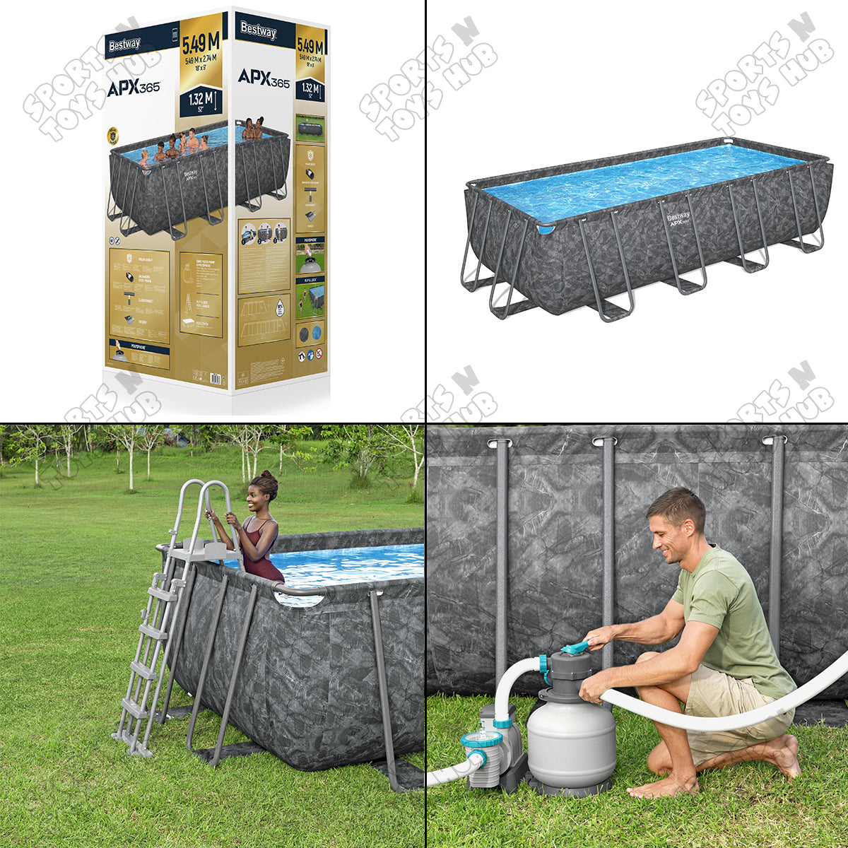 Bestway APX 365 Rectangle Above Ground Pool Set - 561KA