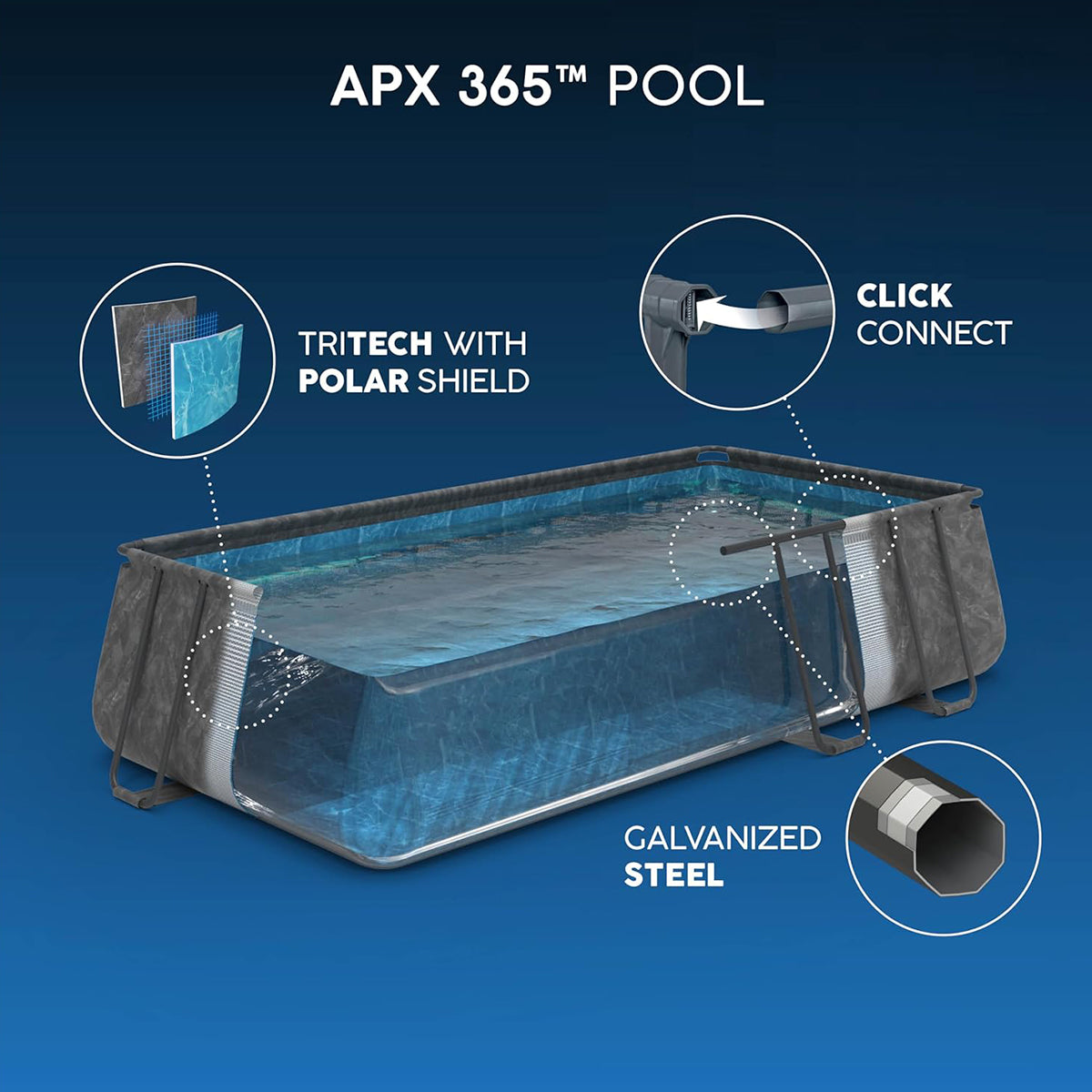 Bestway APX 365 Rectangle Above Ground Pool Set - 561KA
