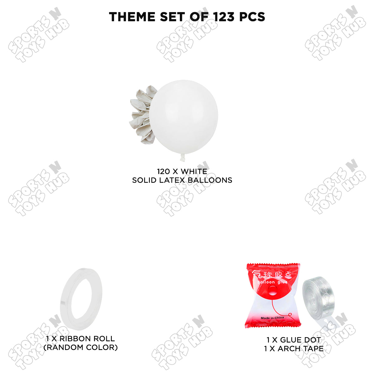 White Latex Solid Latex Balloons Available In 9, 12, 18 & 36 Inch Sizes