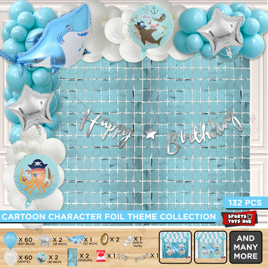 Shark Cursive Card Banner Balloon Arch Theme