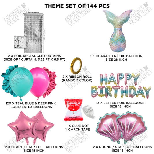 Mermaid Tail Foil Letter Balloon Arch Theme Collection