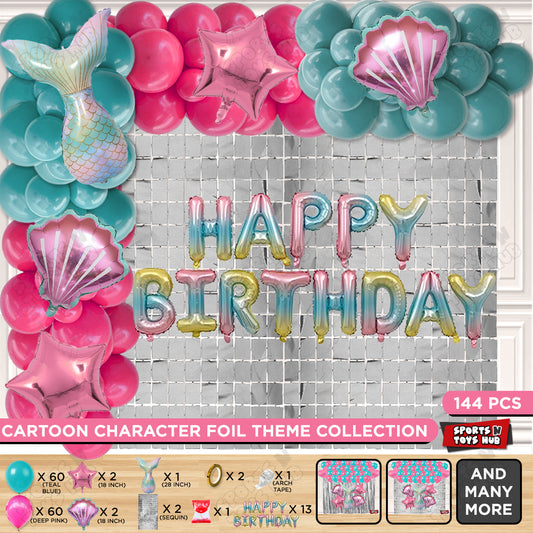 Mermaid Tail Foil Letter Balloon Arch Theme Collection