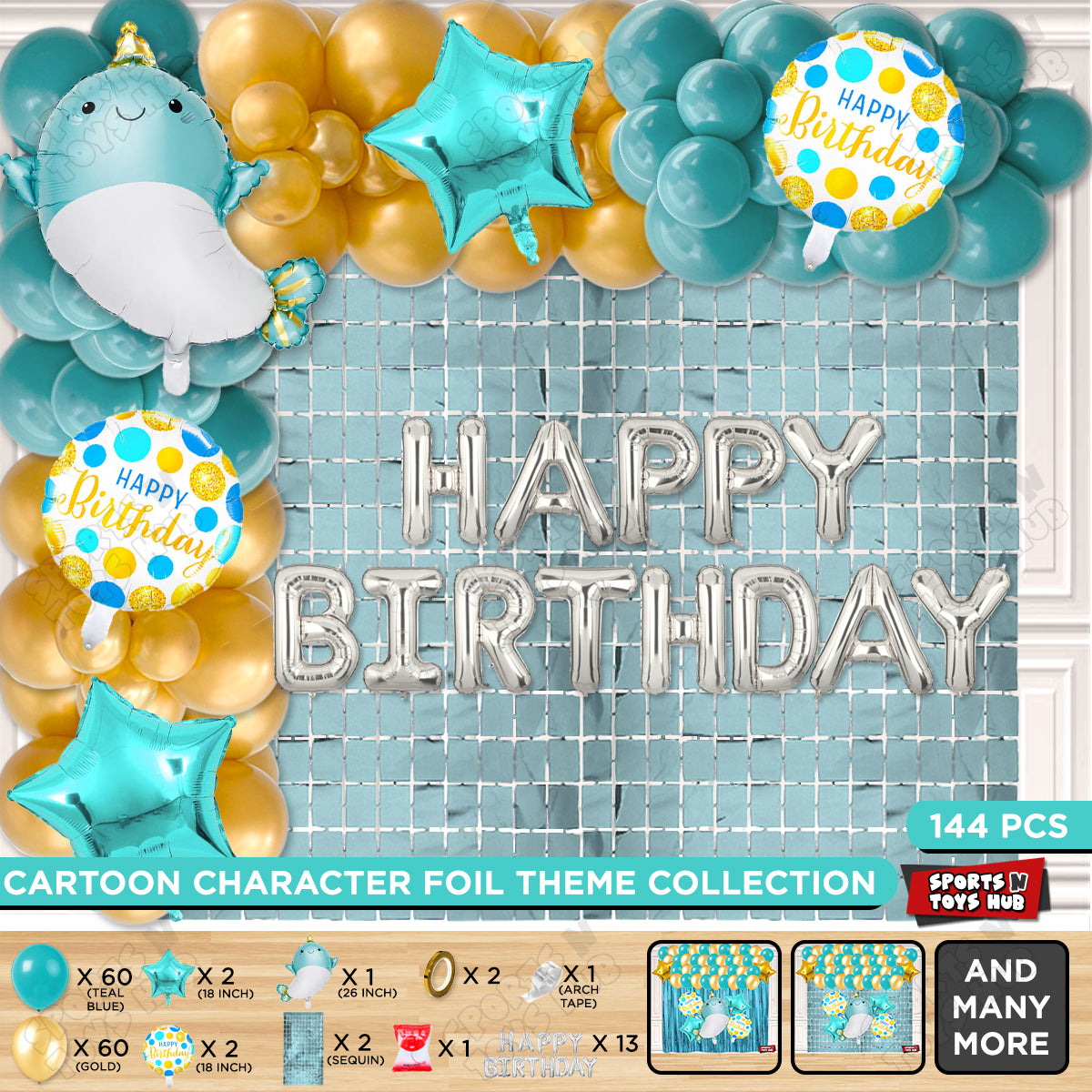 Cute Whale Foil Letter Balloon Arch Theme Collection