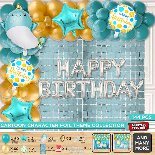Cute Whale Foil Letter Balloon Arch Theme Collection