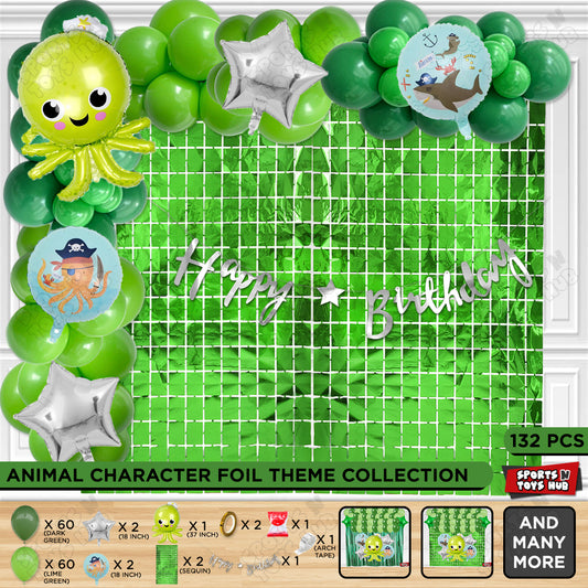Octopus Cursive Card Banner Balloon Arch Theme