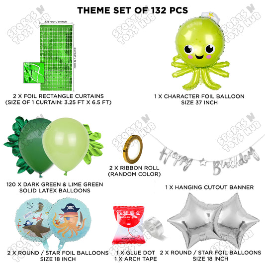 Octopus Cursive Card Banner Balloon Arch Theme