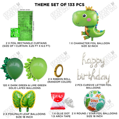Happy Dino Cursive Foil Letter Balloon Arch Theme