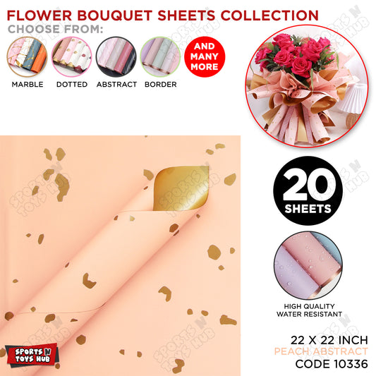 Abstract Random Gold Spot Opaque Flower Wrapping Sheets For Flower Arrangements, Gift Packaging & Event Decorations