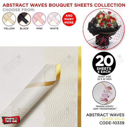 Flower Bouquet Abstract Waves Design Sheet Collection, Floral Paper