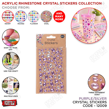 Acrylic Rhinestone Crystal Sticker – Self-Adhesive Sparkling Gems Stickers for DIY Crafts