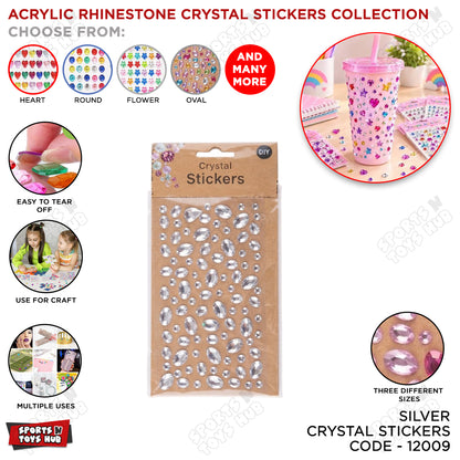 Acrylic Rhinestone Crystal Sticker – Self-Adhesive Sparkling Gems Stickers for DIY Crafts