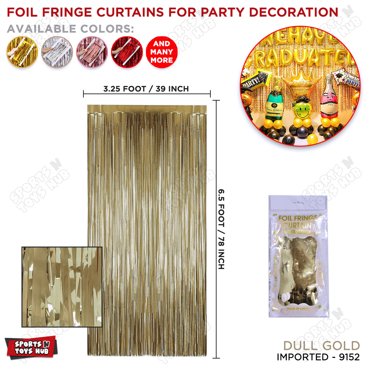 Tinsel Metallic Imported Foil Fringe Curtains Collection