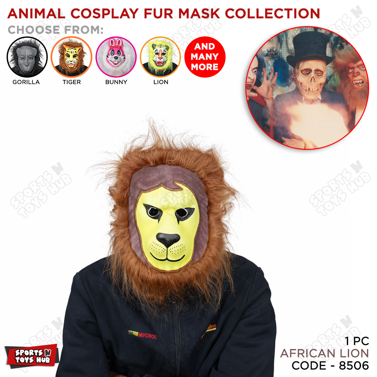 Faux Furr Animal Coseplay Mask Collection